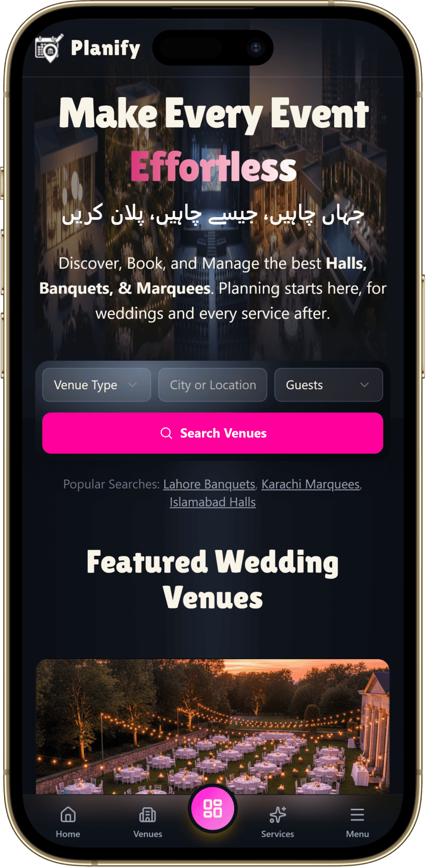 Planify Mobile App Interface