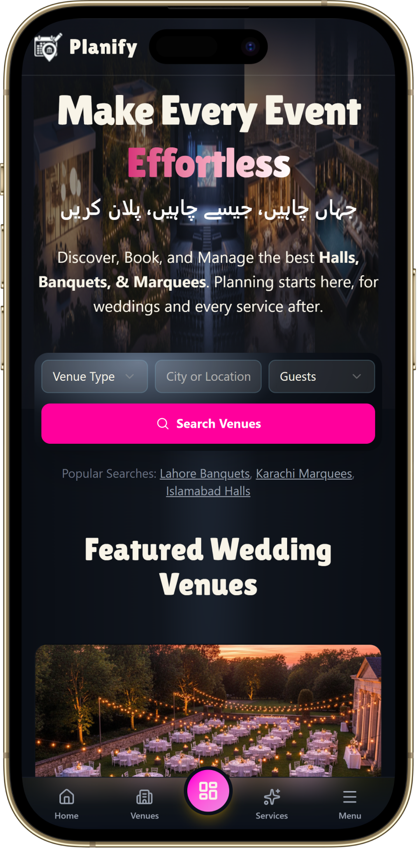 Planify Mobile App Interface